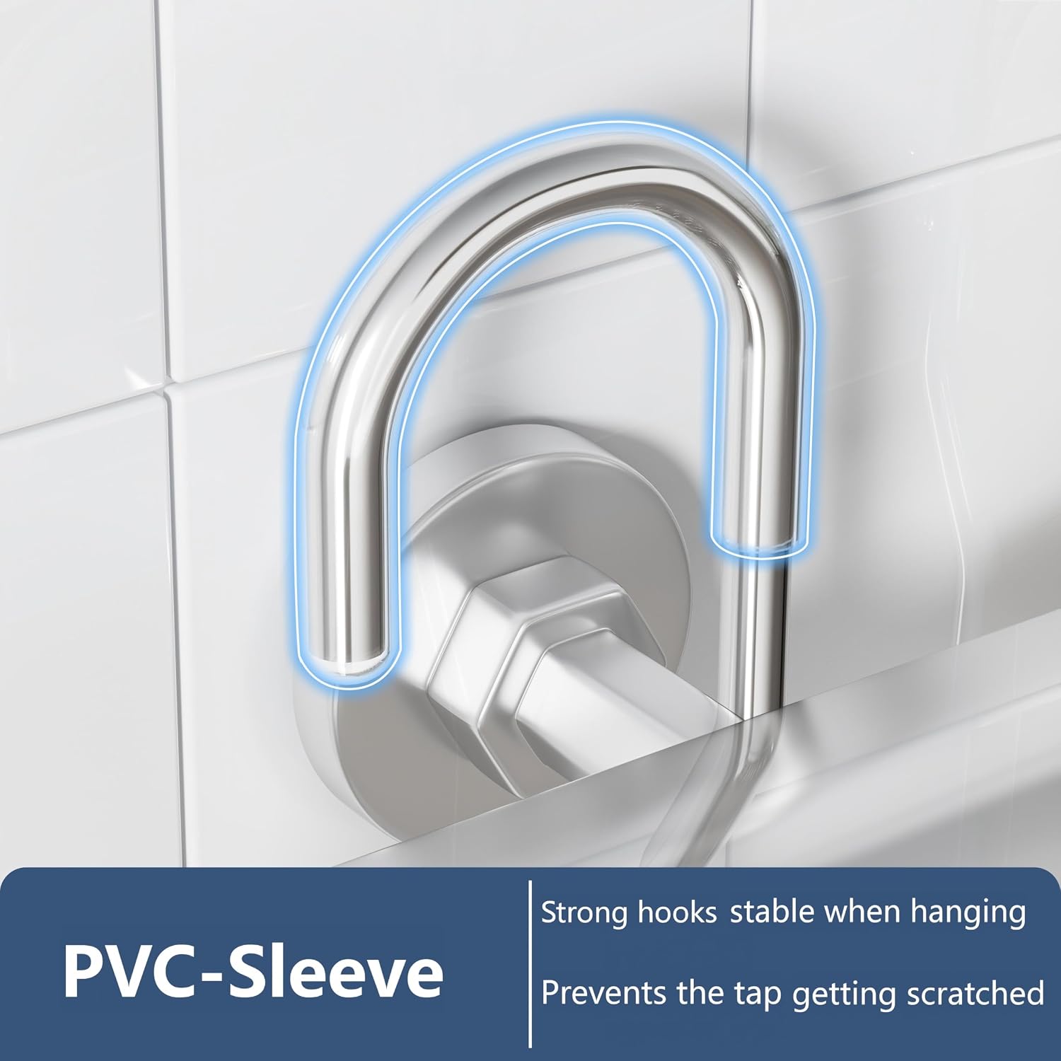 Shower Caddy Hanging Organiser, No Drilling Stainless Steel Shampoo Holder, 30×13×37.5 cm - Image 2