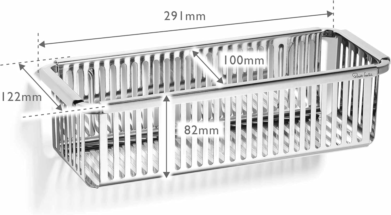 Robert Welch Burford Shower Basket Single. Made from stainless steel. Easy to clean. - Image 2